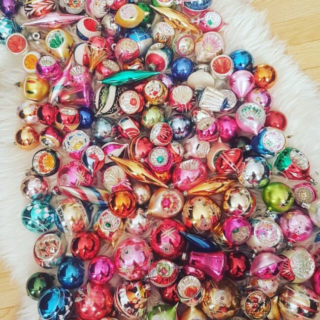 A Colorful Mix of Vintage Holiday Ornaments