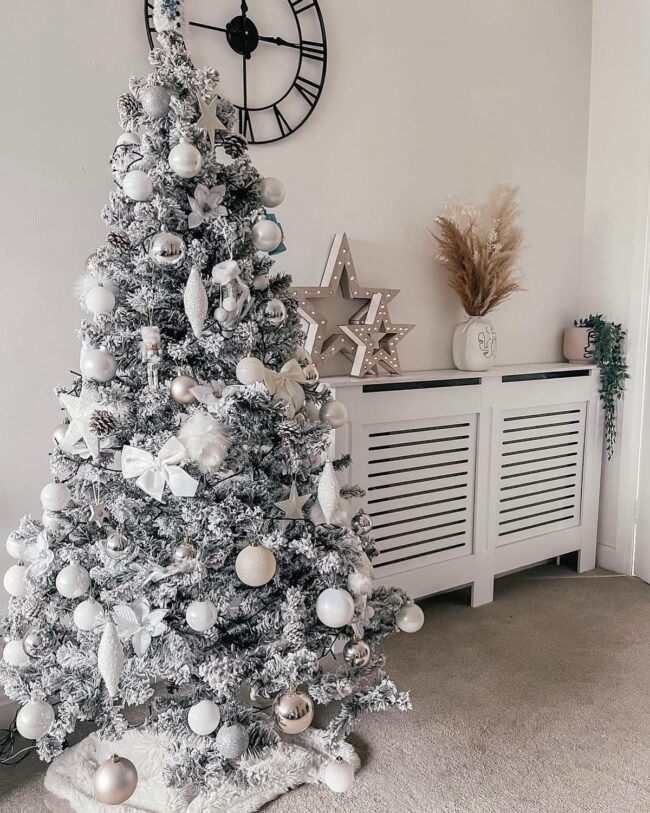 A Frosted Tree with a Soft White Glow
