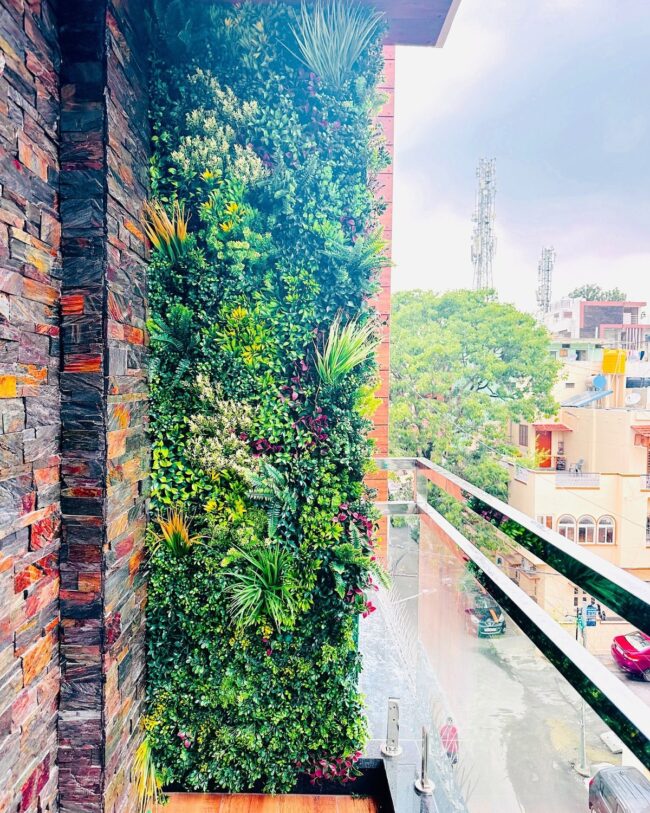 Corner Balcony Vertical Garden Design