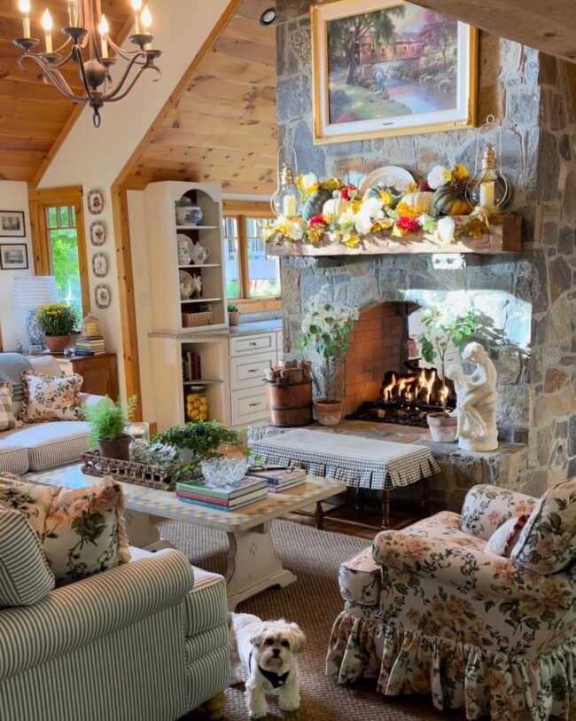 Cottage Comfort with Florals and Lanterns