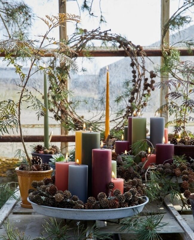 Modern Candle Display with Nordic Charm