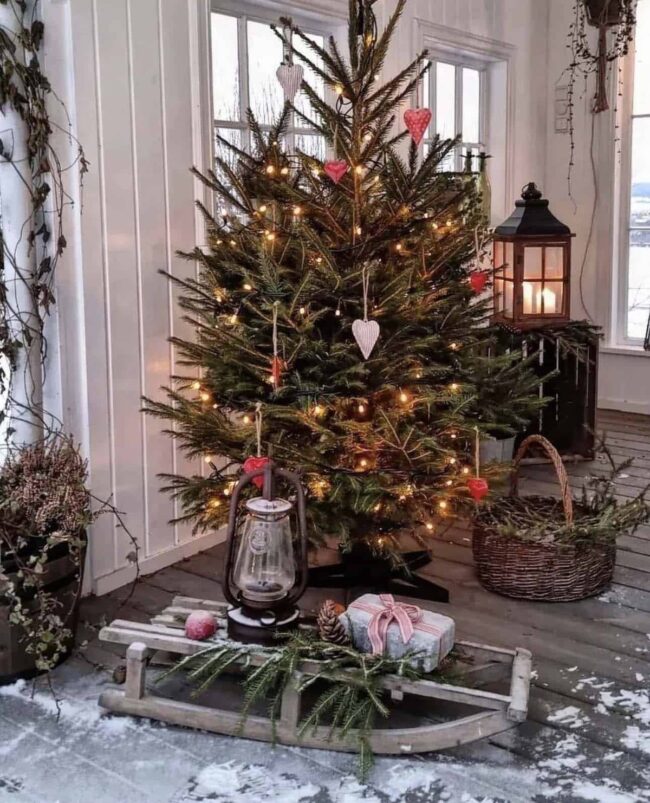 A Welcoming Porch with a Scandinavian Holiday Feel
