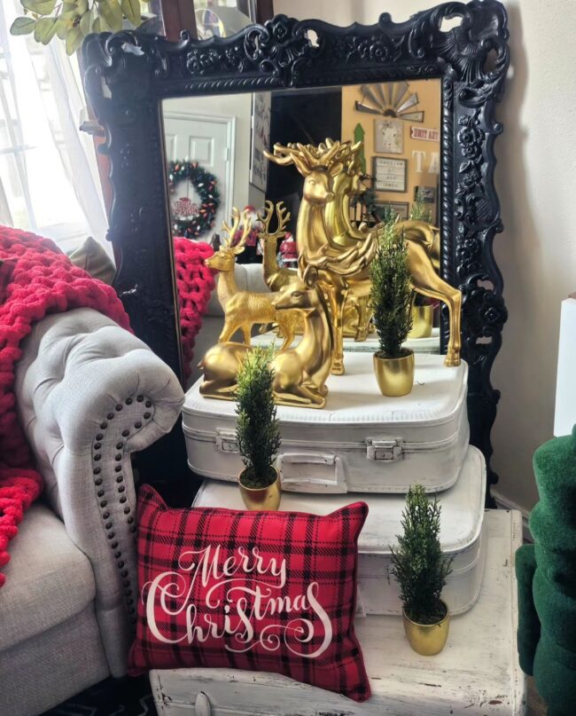 A Cozy Corner with Vintage Holiday Glam