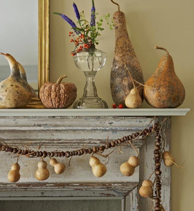 Primitive Gourd Display with Earthy Tones