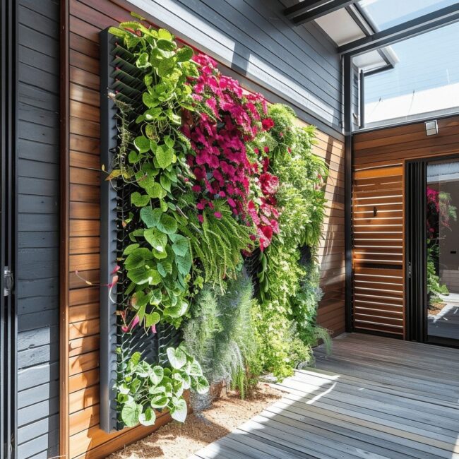 Artistic Outdoor Vertical Garden Display