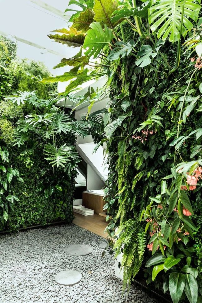 Indoor Jungle-Inspired Vertical Garden