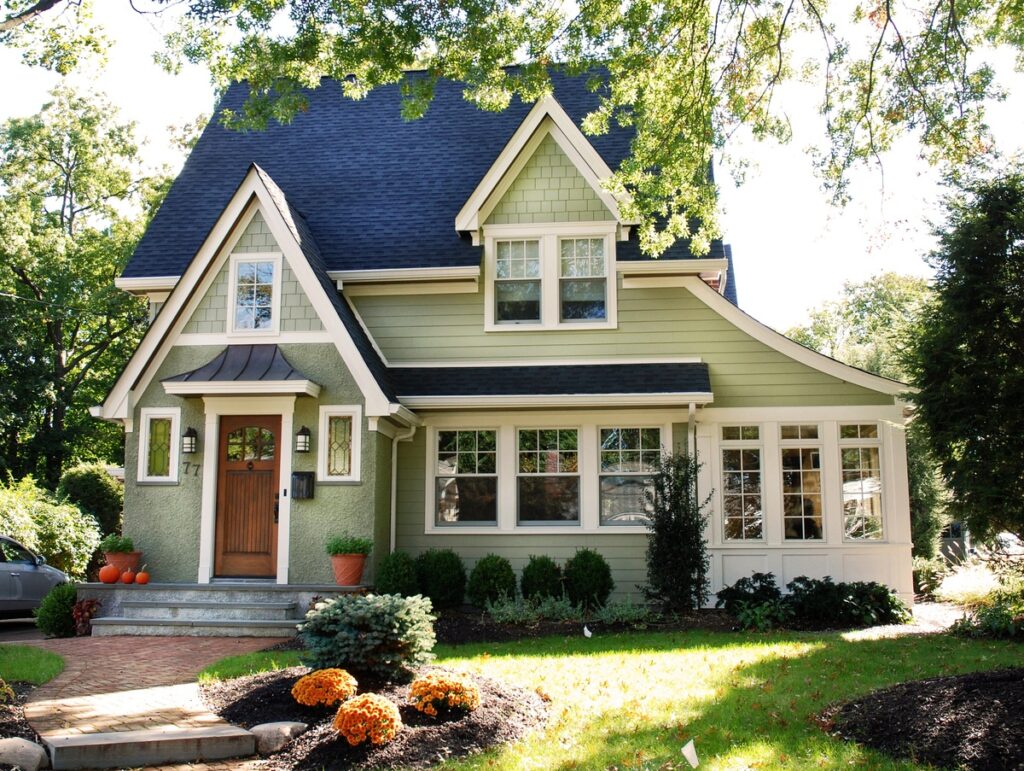 Image showcasing 31 Green Home Exterior Ideas to Inspire Your Next Renovation - Homa Decor