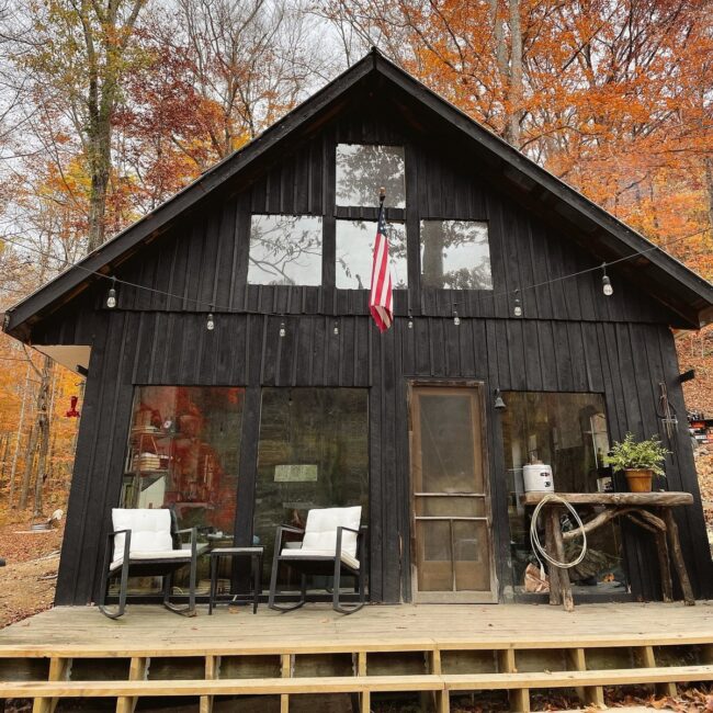 Classic Dark Wood Log Cabin