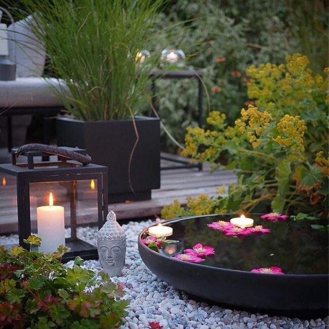 Candlelit Floating Water Bowl