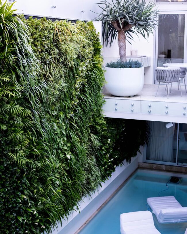 Luxurious Poolside Vertical Garden Design