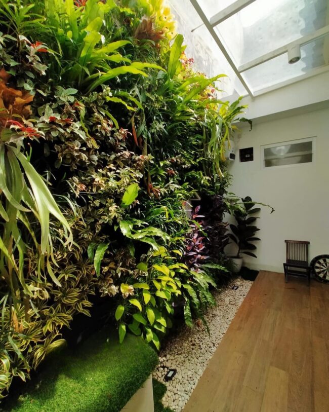 Lush Indoor Vertical Garden Display
