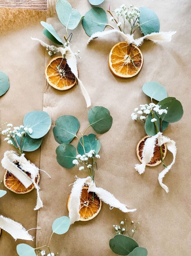 DIY Holiday Gift Tags with Oranges & Eucalyptus