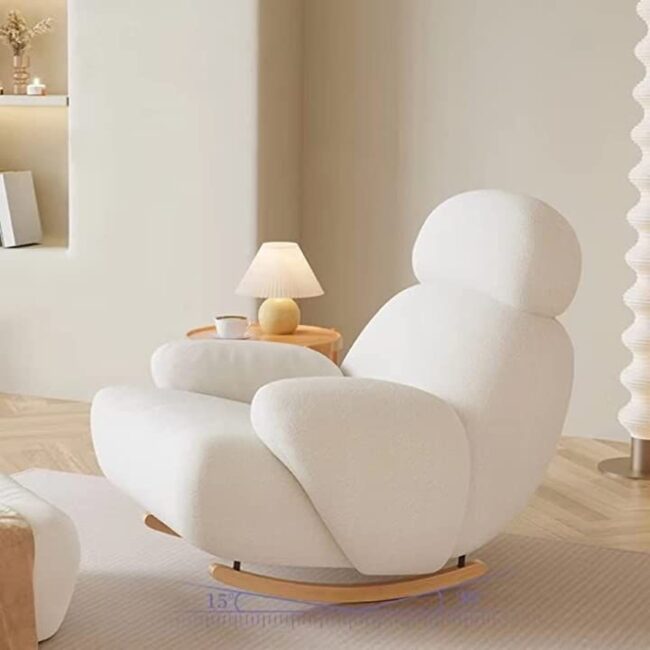 Curved Comfort in Boucle