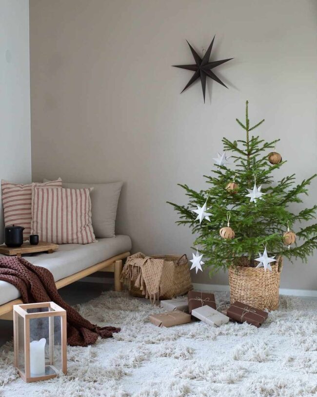 A Cozy Spot with a Simple Holiday Tree