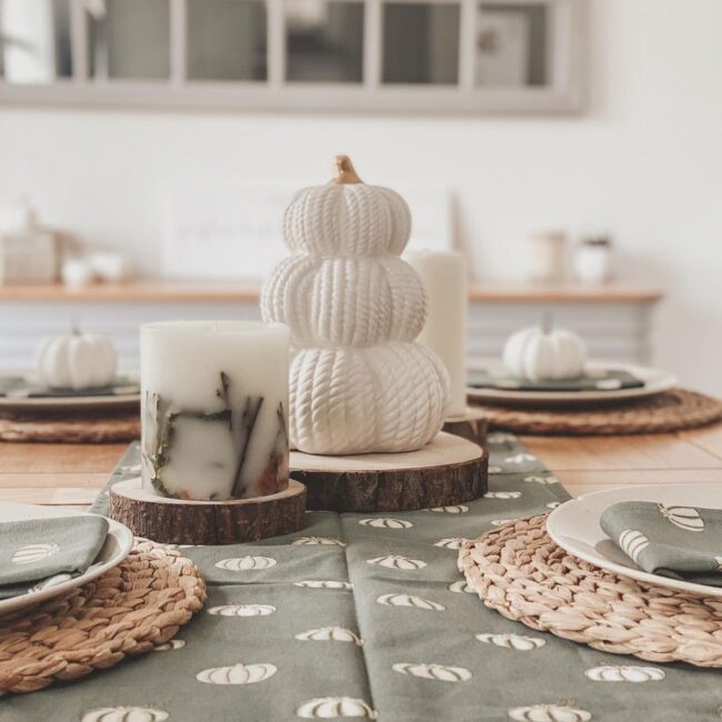Minimalist Dining Table Halloween Setup