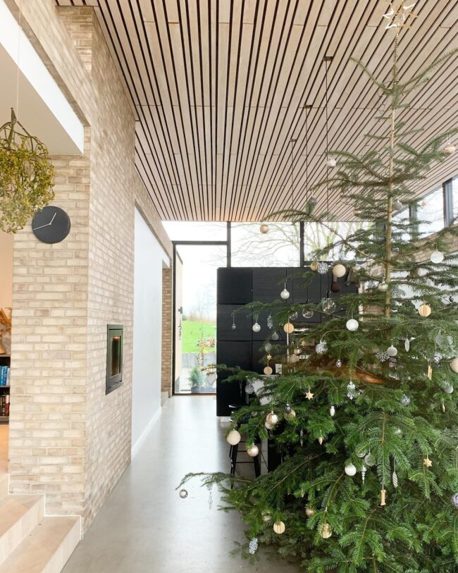 A Sleek Holiday Hallway with Modern Accents