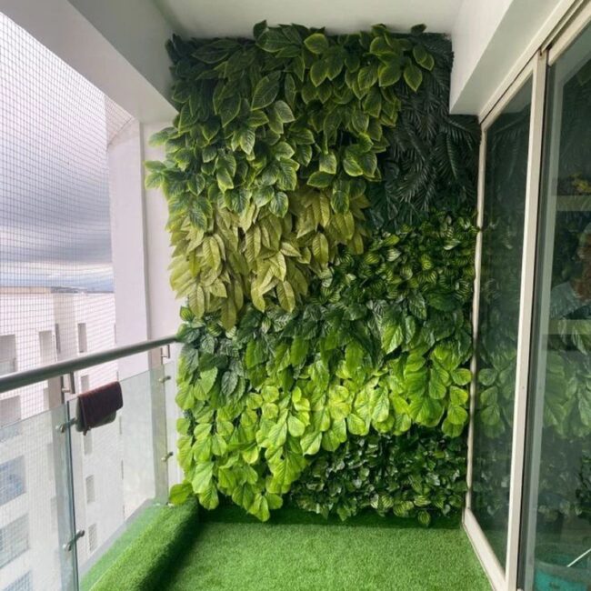 Cozy Balcony Vertical Garden Setup